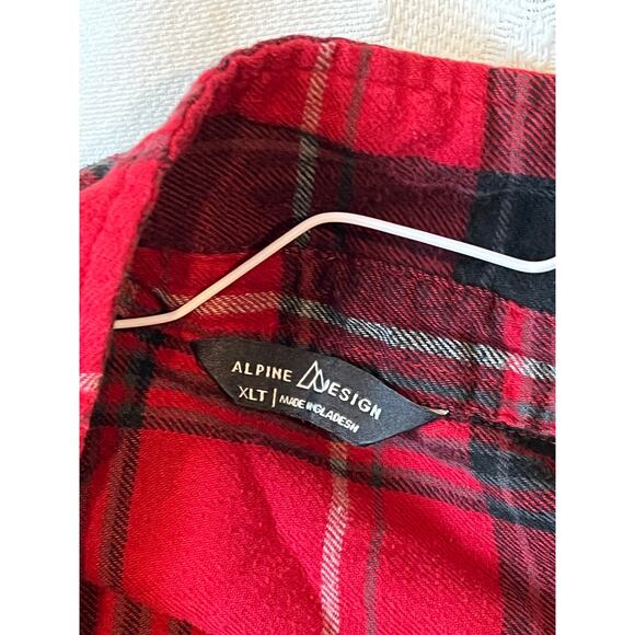 Alpine Design Red Black Checkered Flannel Mens XLT - Picture 2 of 3